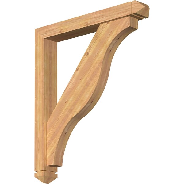 Ekena Millwork Funston Arts and Crafts Smooth Bracket w/ Offset Brace, Western Red Cedar, 5 1/2"W x 38"D x 44"H BKT0604X38X44FST03SWR - main